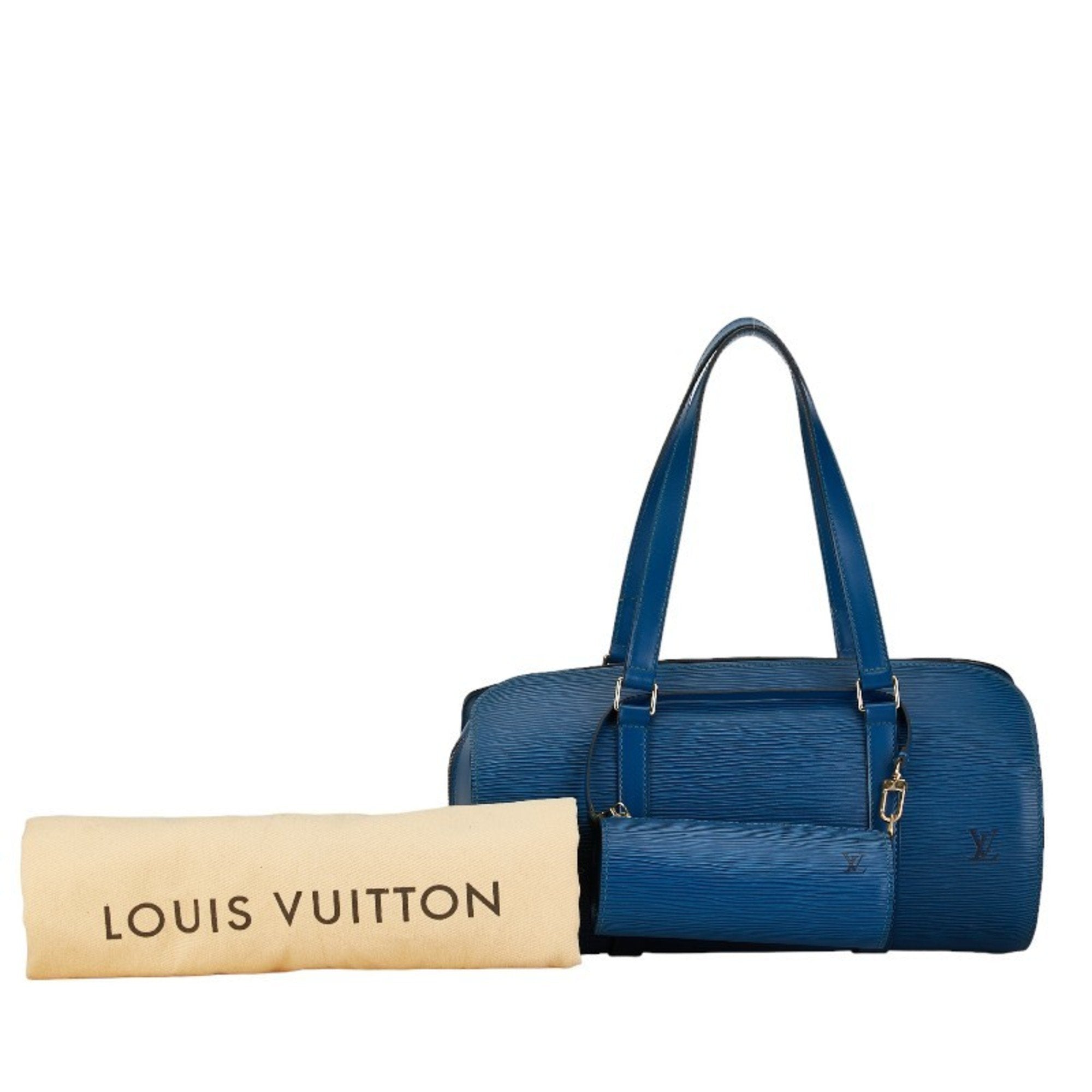 Louis Vuitton Papillon Blue Leather Handbag 