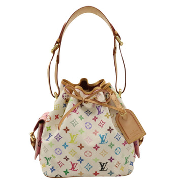 Louis Vuitton Petit Noé White Canvas Shoulder Bag