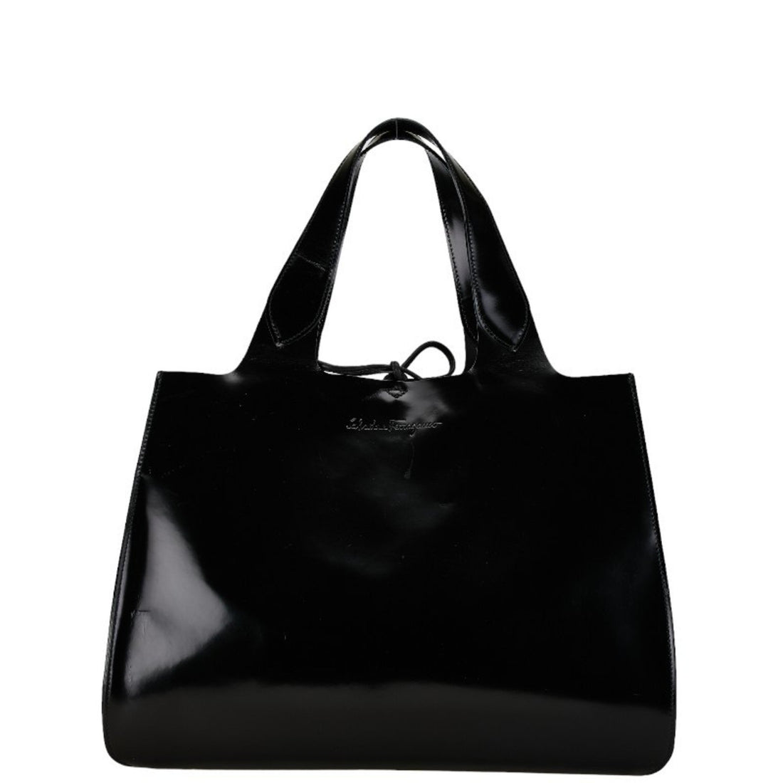 Salvatore Ferragamo Black Leather Tote Bag