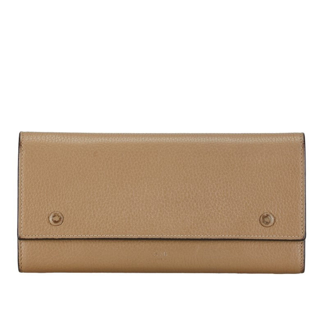 Céline Large Flap Wallet Beige Leather Wallet 