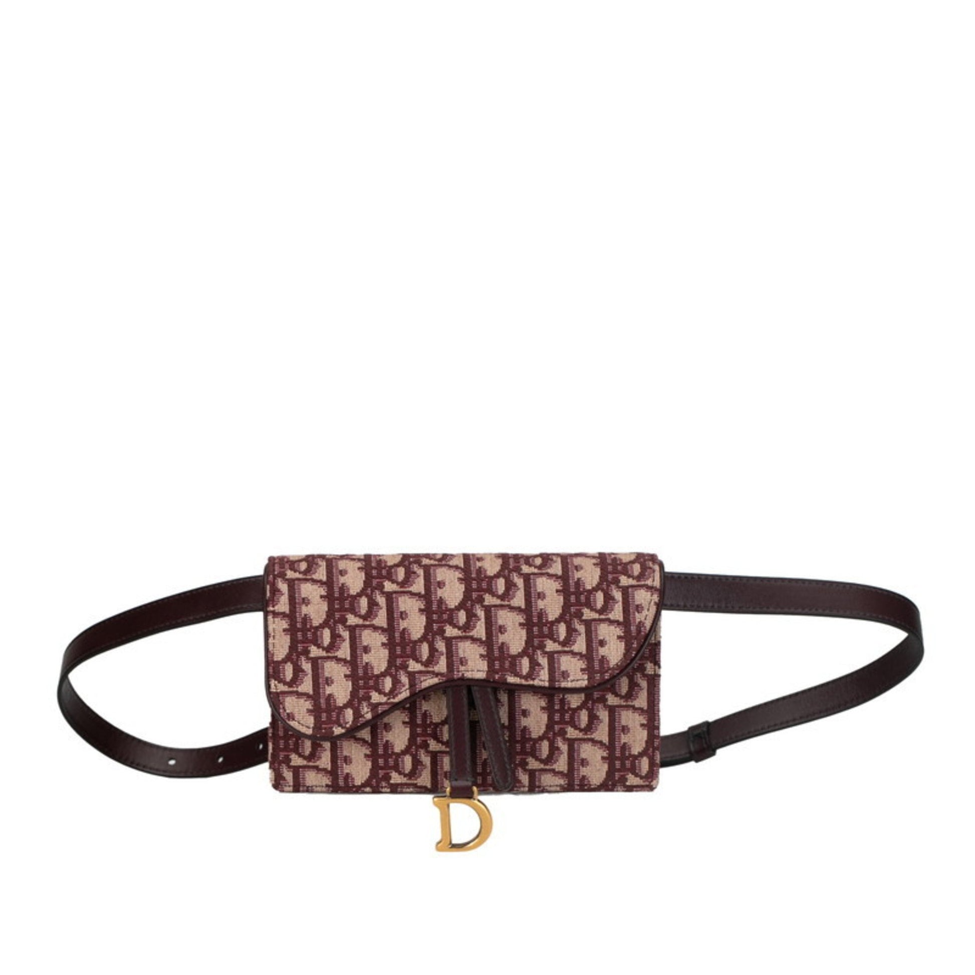 Dior Oblique Burgundy Canvas Clutch Bag