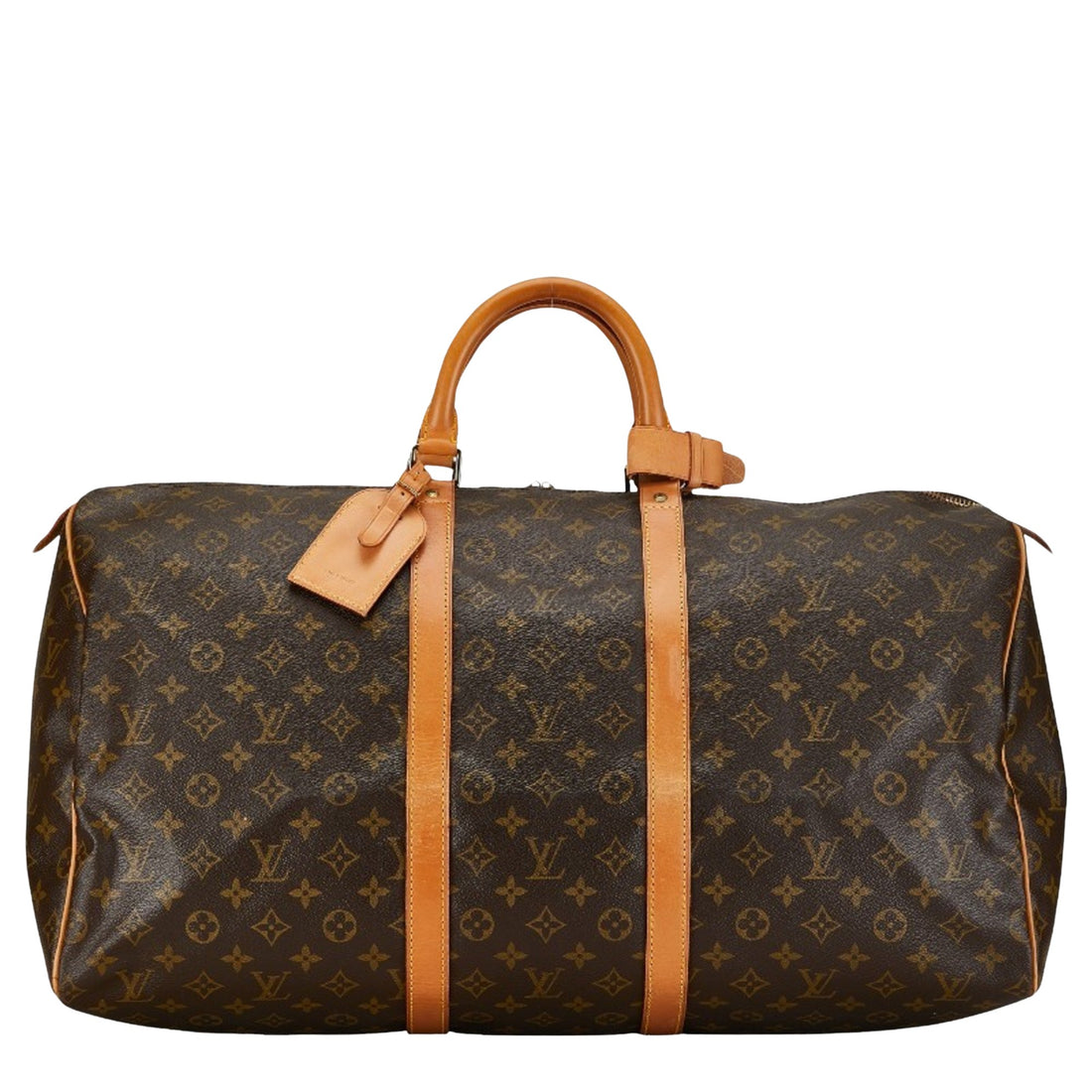 Louis Vuitton Keepall 55 Brown Leather Travel Bag