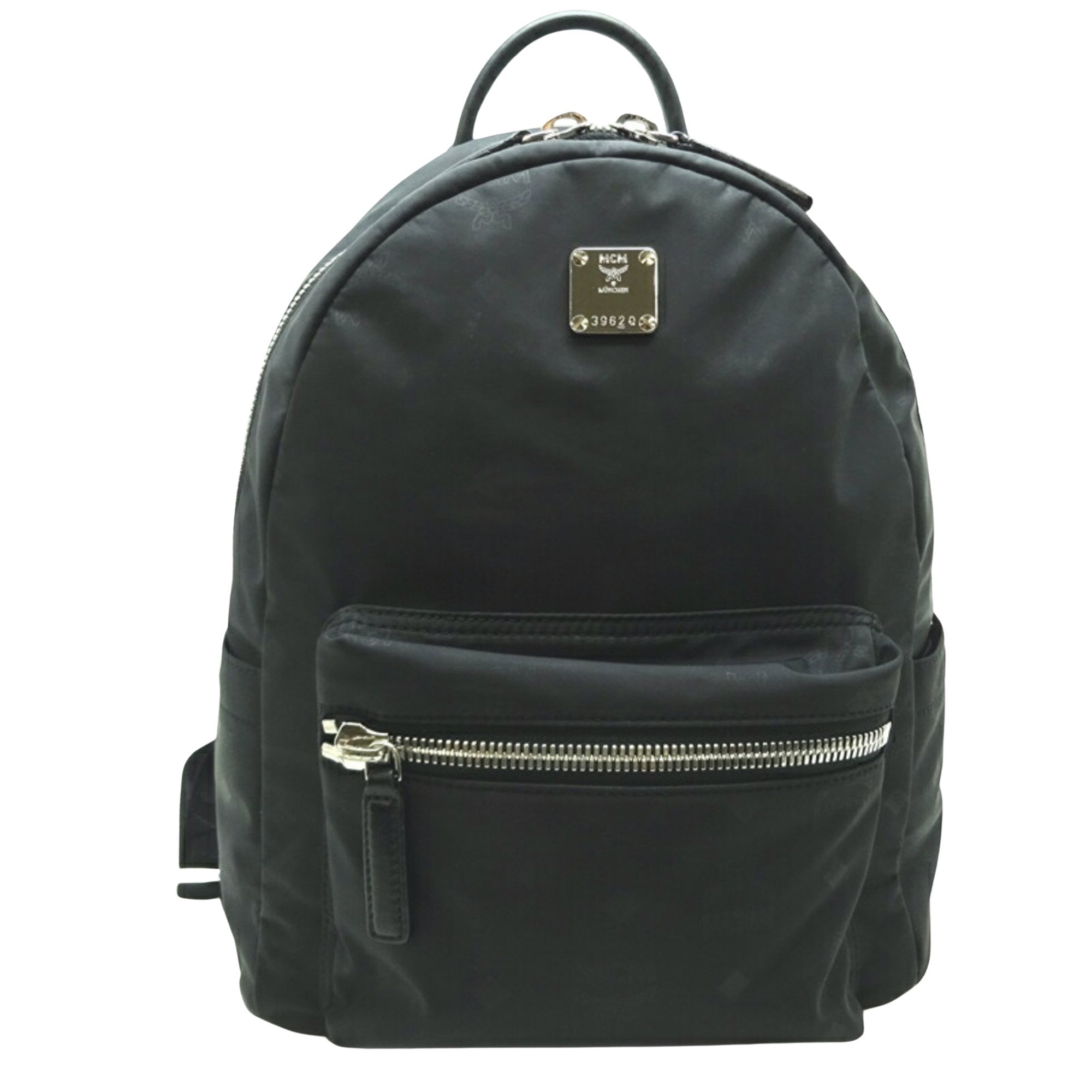 MCM Visetos Black Synthetic Backpack Bag