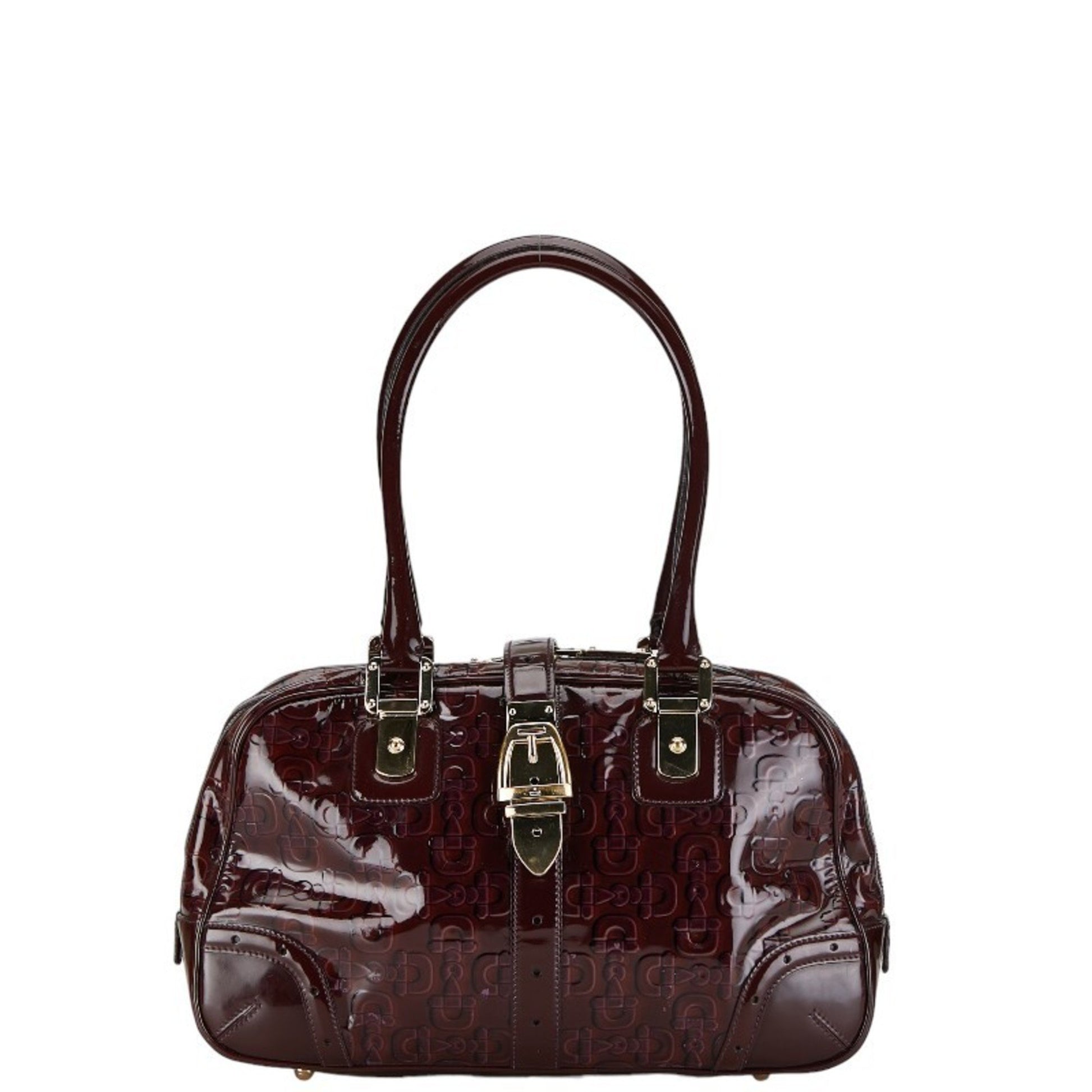 Gucci Horsebit Brown Patent Leather Handbag 