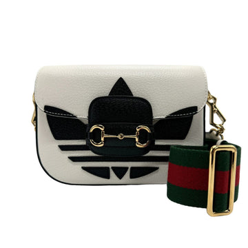 Gucci Horsebit White Leather Shoulder Bag