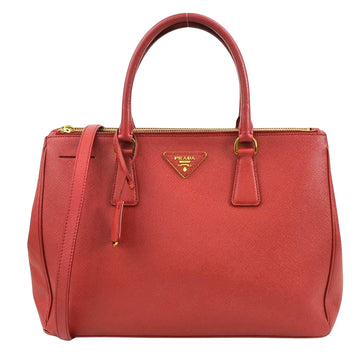 Prada Galleria Red Leather Shoulder Bag