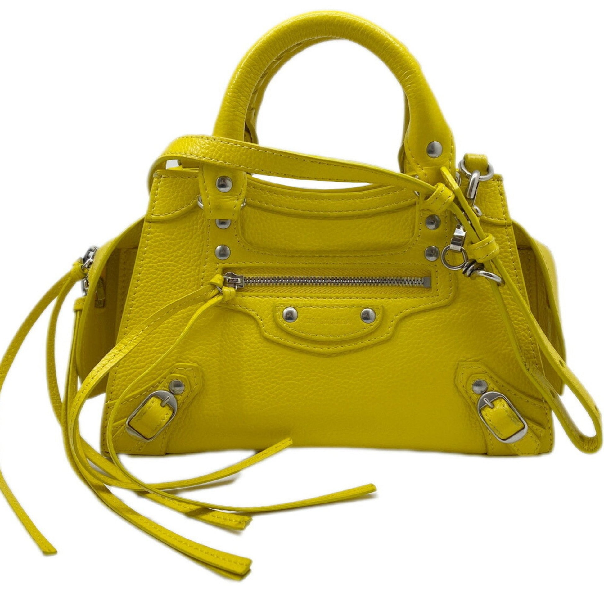 Balenciaga City Yellow Leather Handbag 