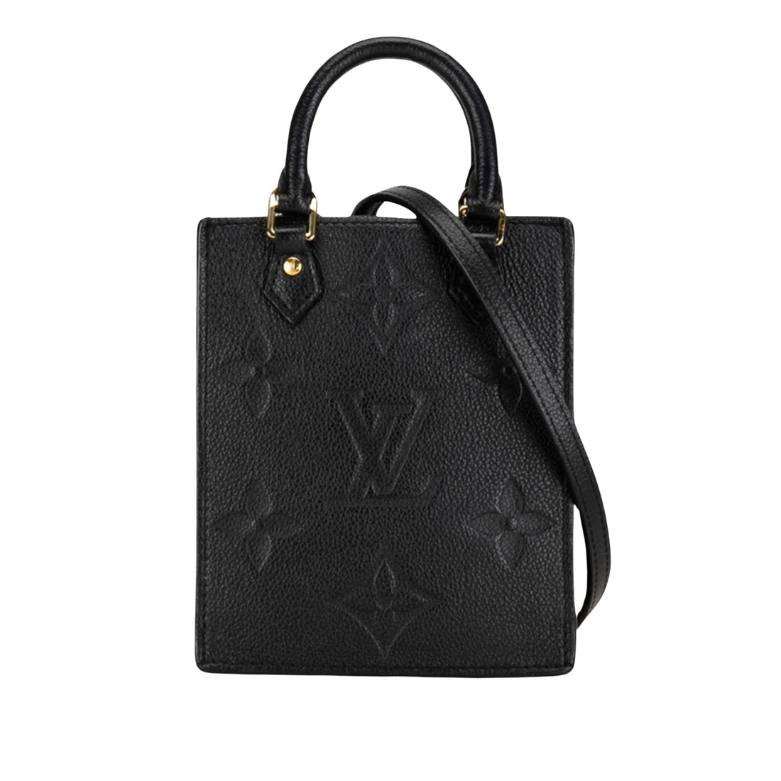 Louis Vuitton Sac Plat Black Leather Shoulder Bag