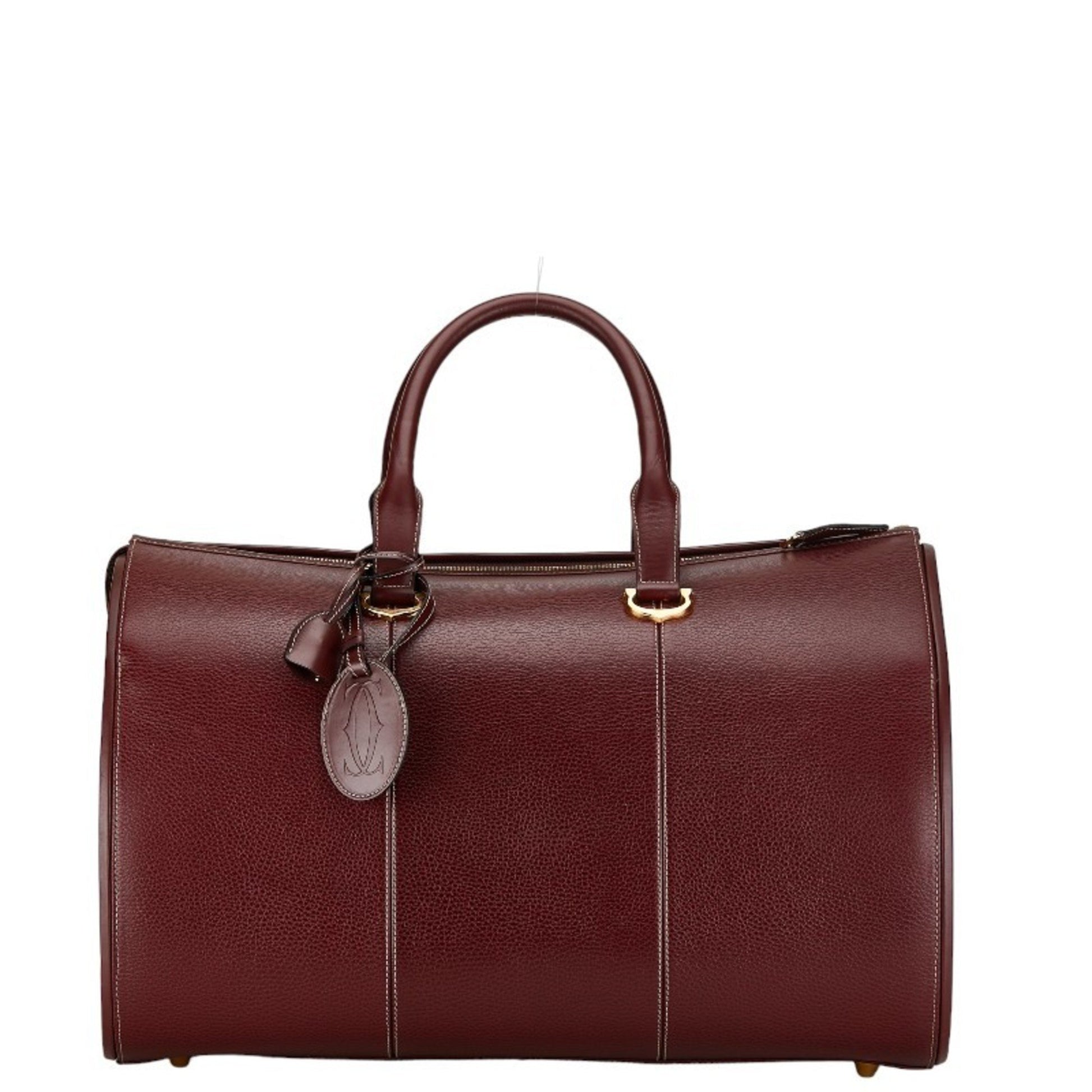 Cartier Must de Cartier Burgundy Leather Travel Bag