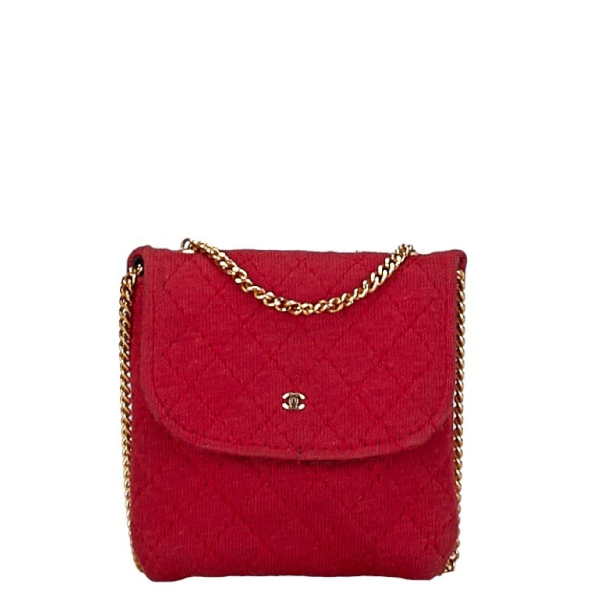 Chanel Coco Mark Pink Cotton Shoulder Bag