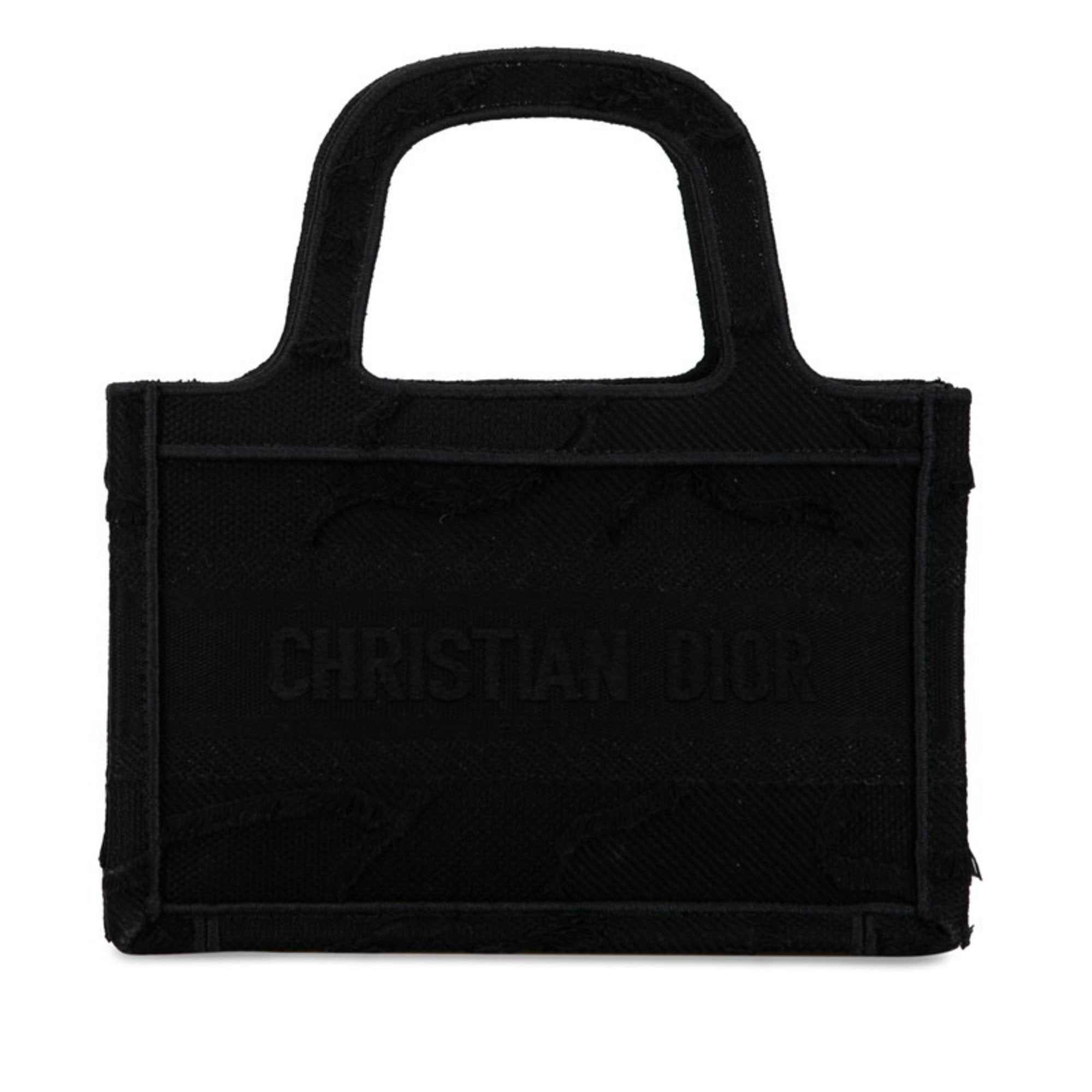 Dior Book Tote Black Canvas Handbag 