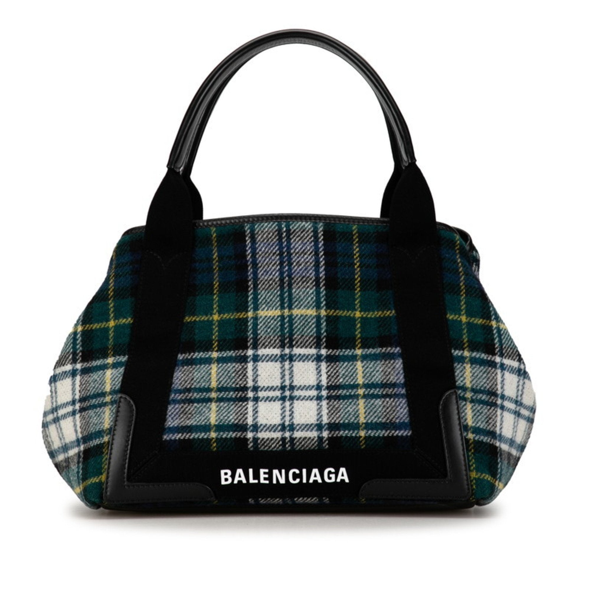 Balenciaga Green Wool Tote Bag