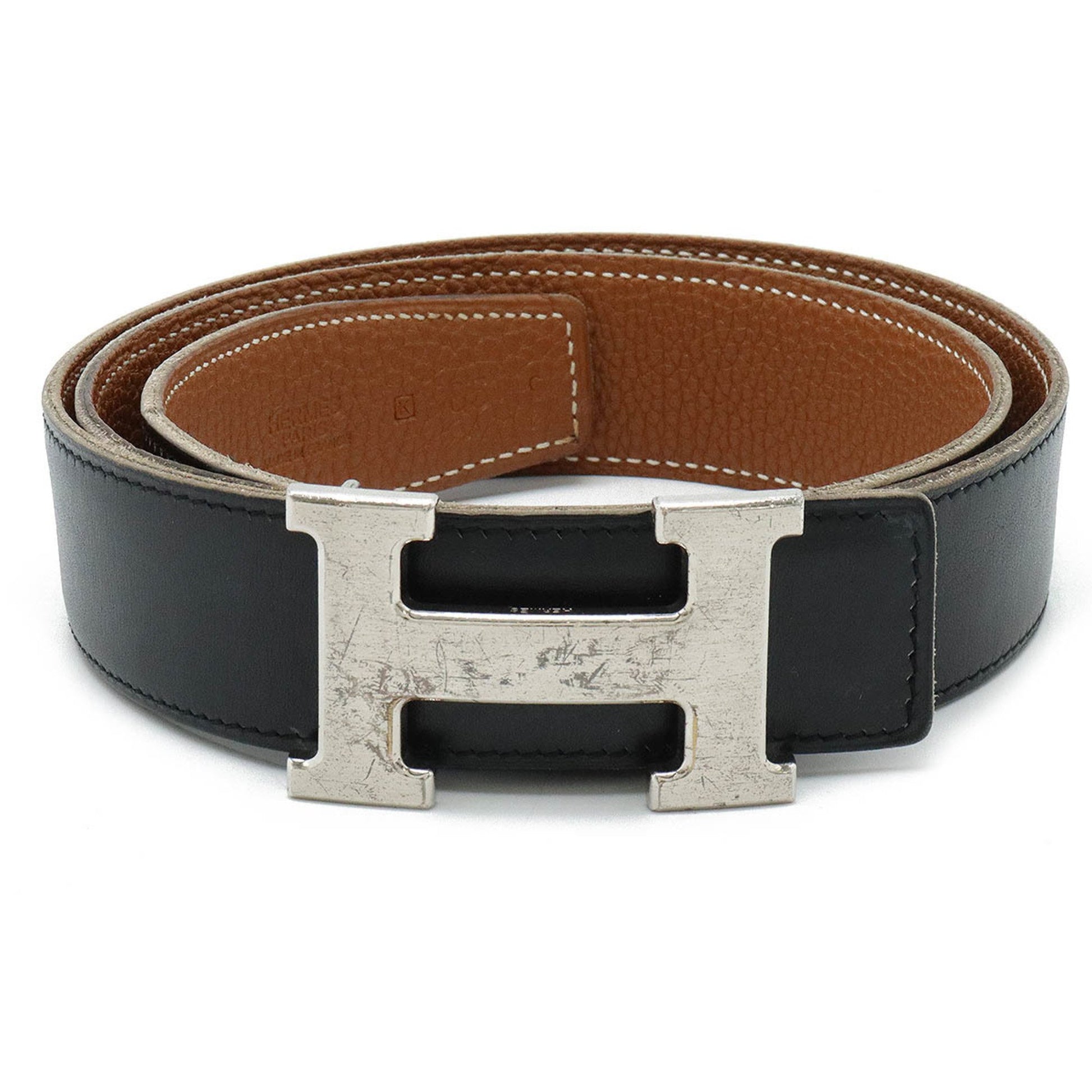 Hermès Constance Black Leather Belt 