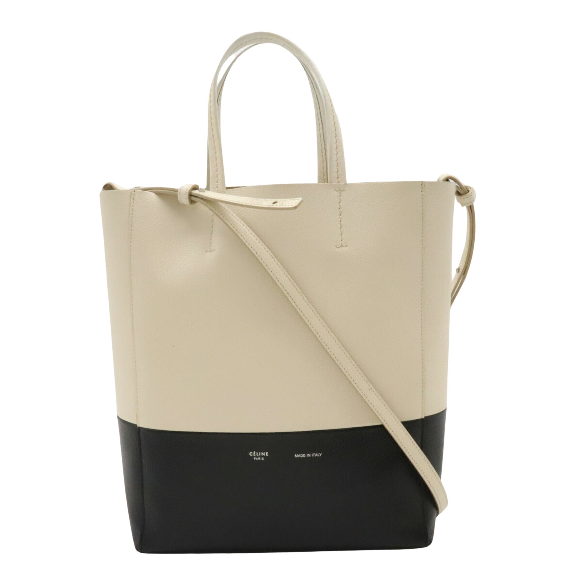 Céline Vertical Cabas Beige Leather Tote Bag