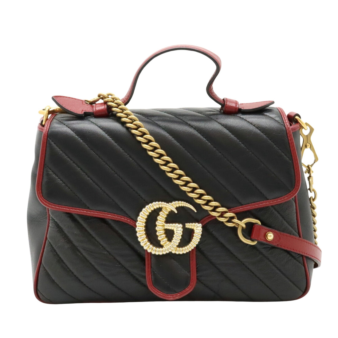 Gucci GG Marmont Black Leather Handbag 