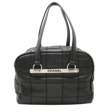 Chanel Chocolate bar Black Leather Shoulder Bag