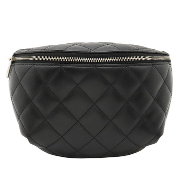 Chanel Matelassé Black Leather Clutch Bag