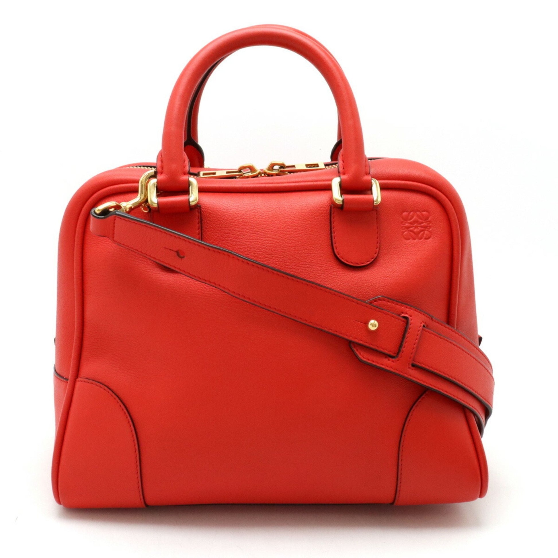 Loewe Amazona Red Leather Tote Bag