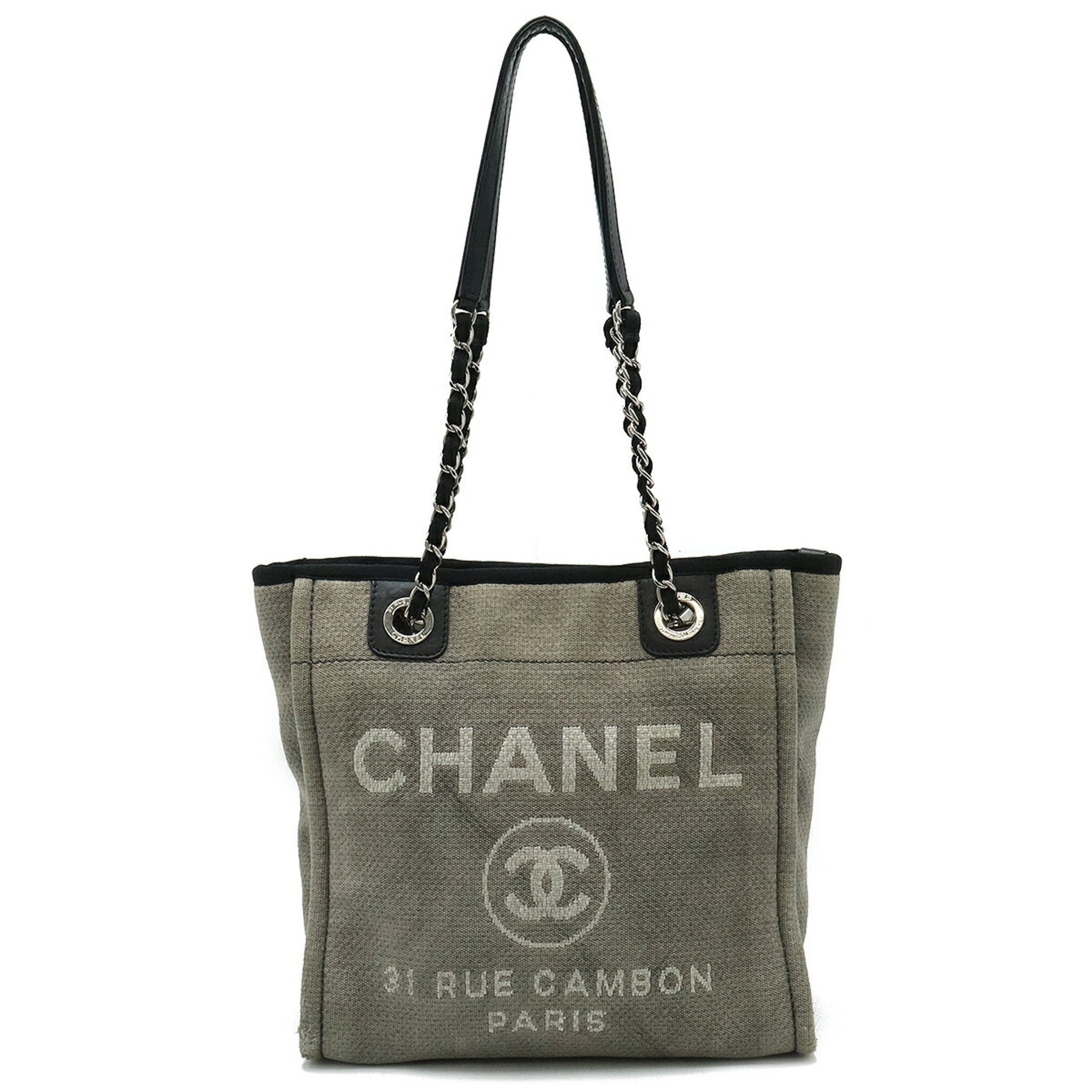 Chanel Deauville Navy Canvas Shoulder Bag