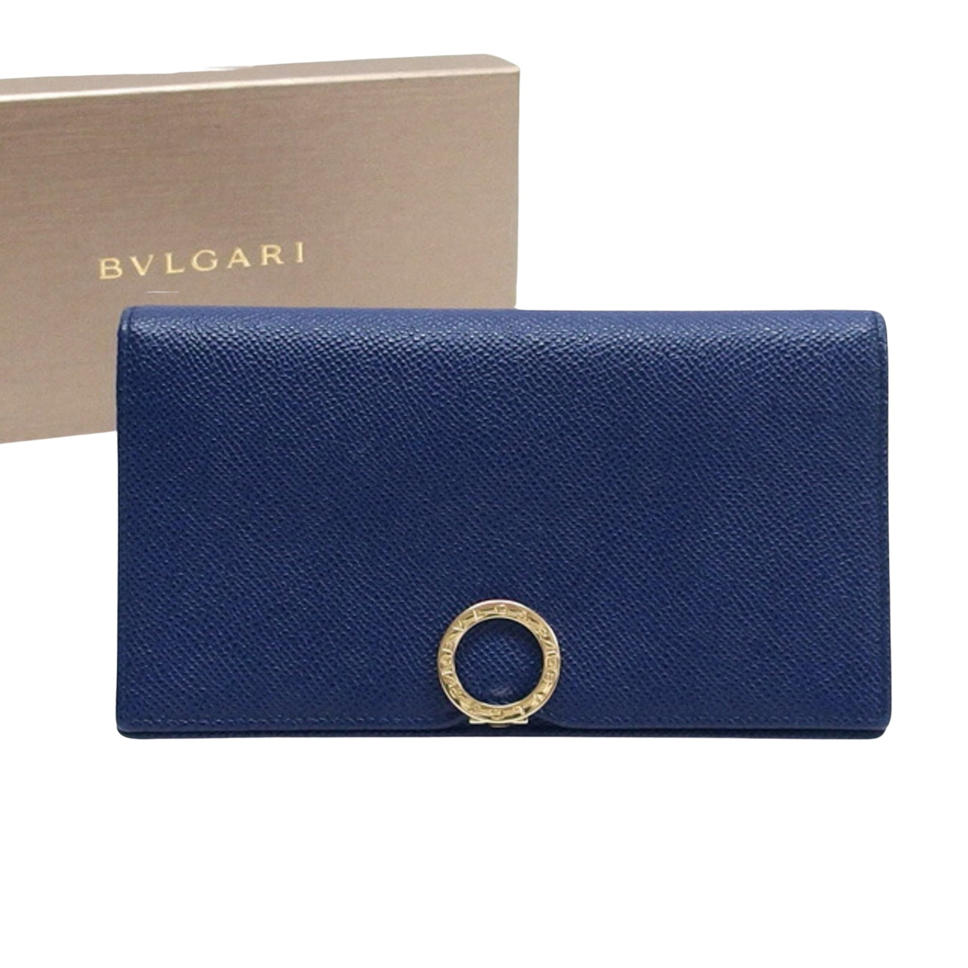 Bulgari Bvlgari bvlgari Blue Leather Wallet 