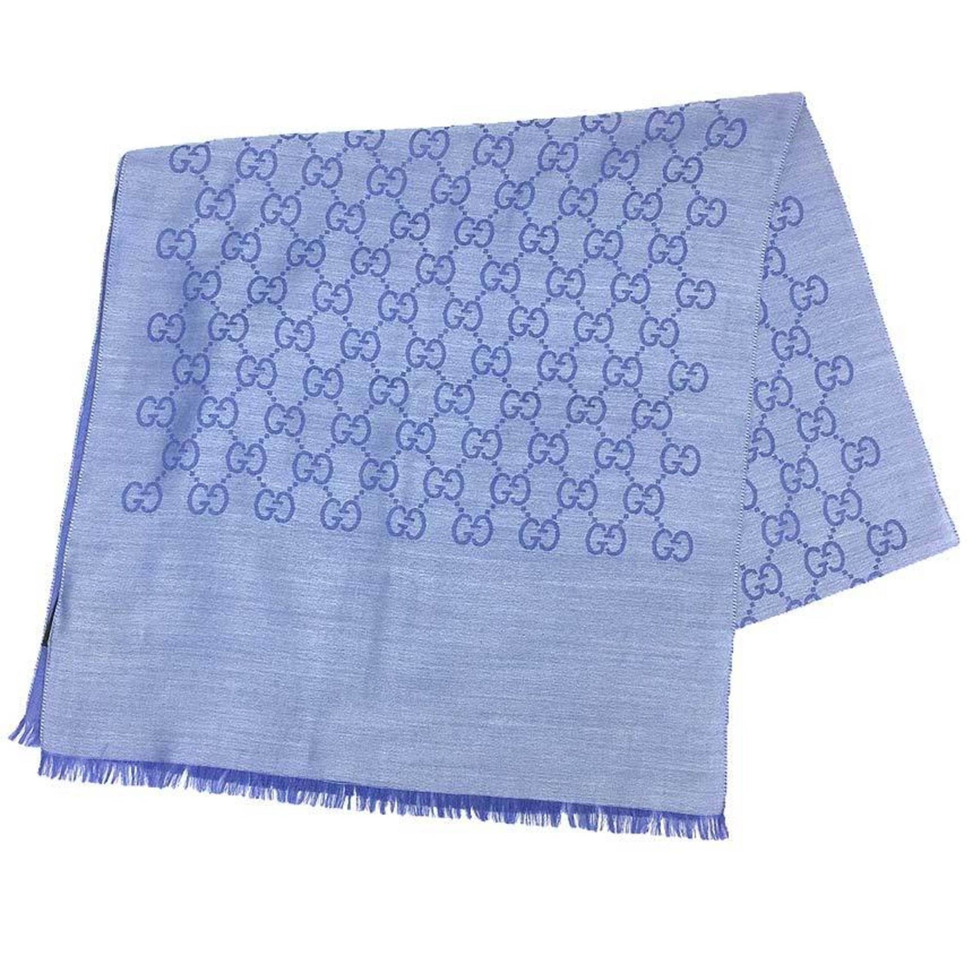 Gucci Blue Wool Shawl 