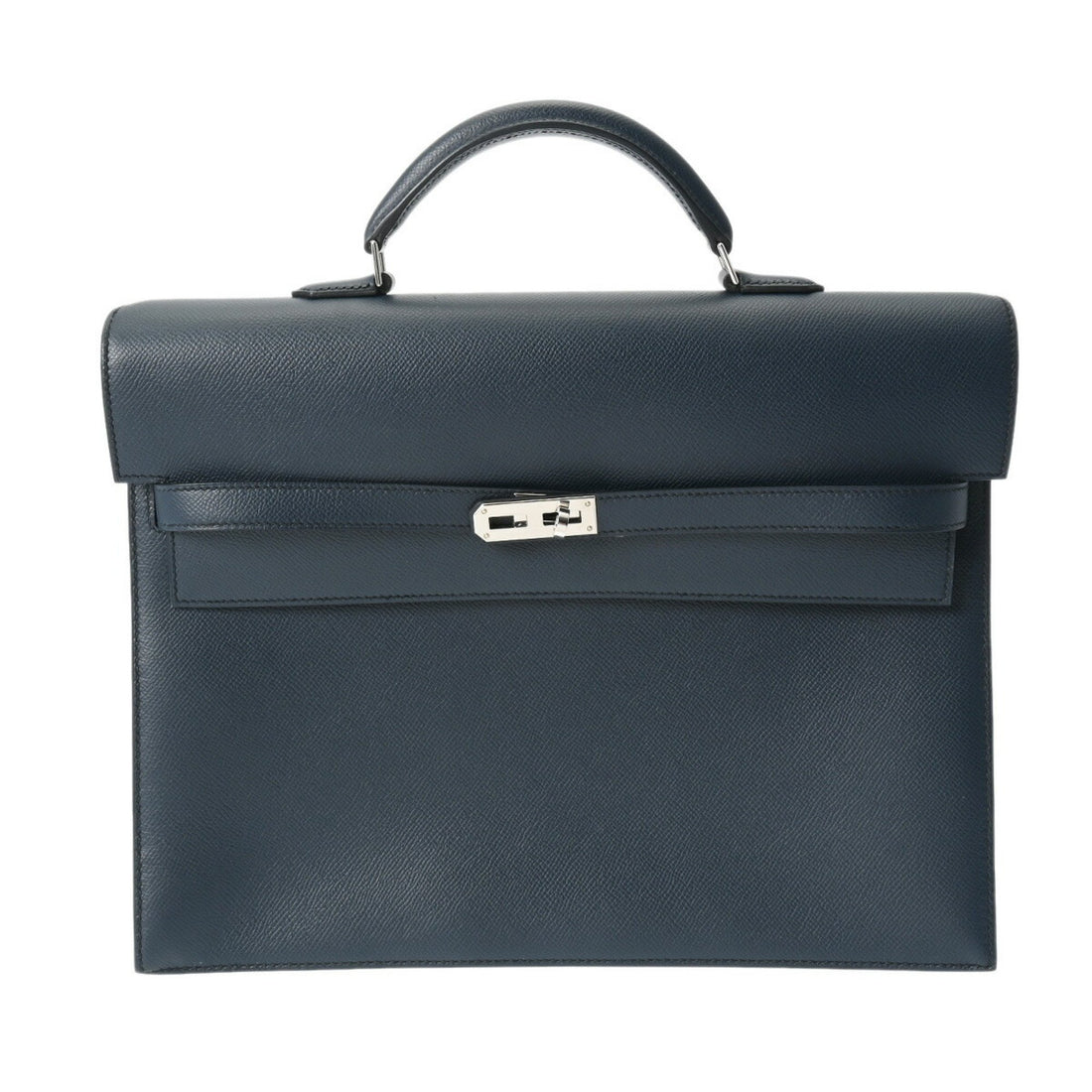 Hermès Kelly Dépêches Navy Leather Briefcase Bag