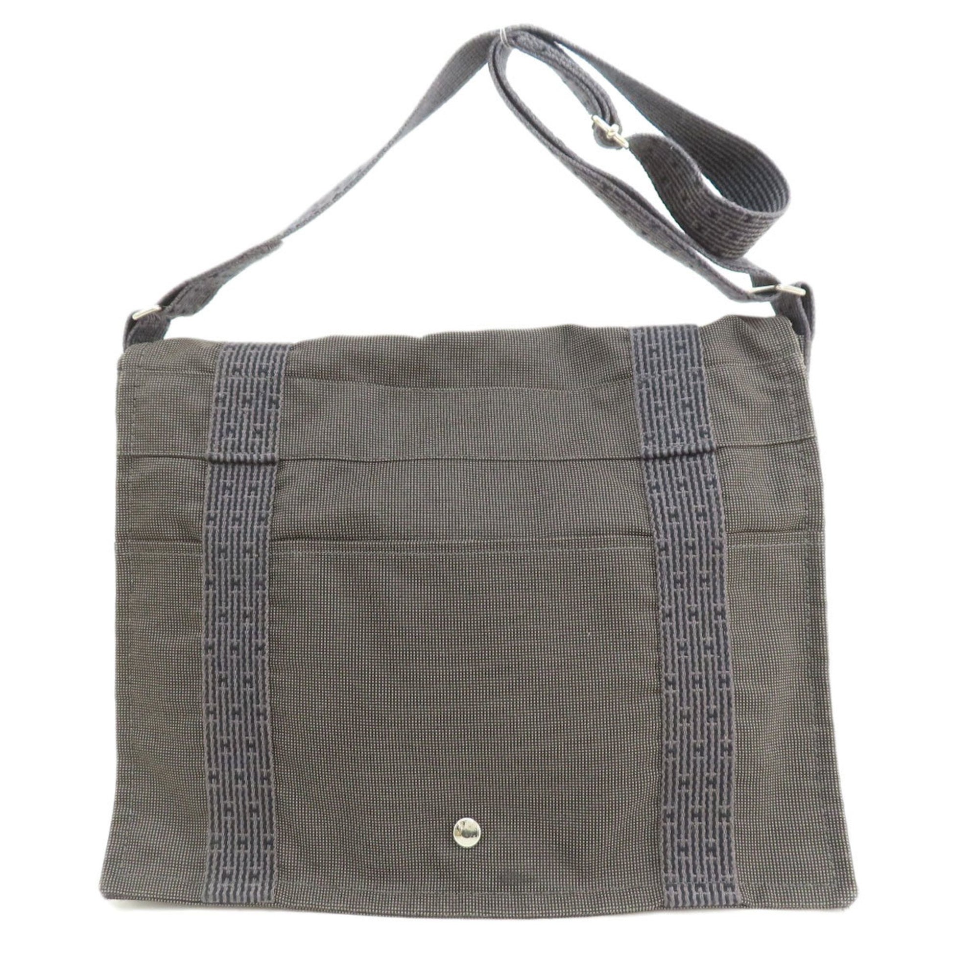 Hermès Herline Grey Canvas Shoulder Bag