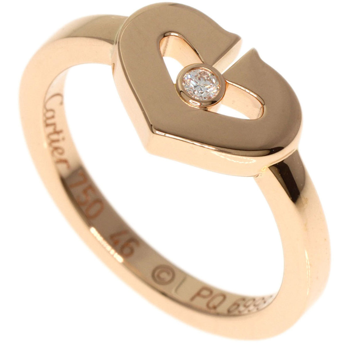 Cartier C heart Gold Rose Gold Ring 