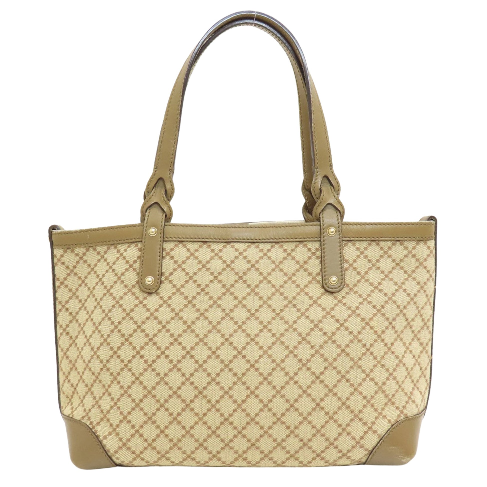 Gucci Diamante Beige Canvas Tote Bag