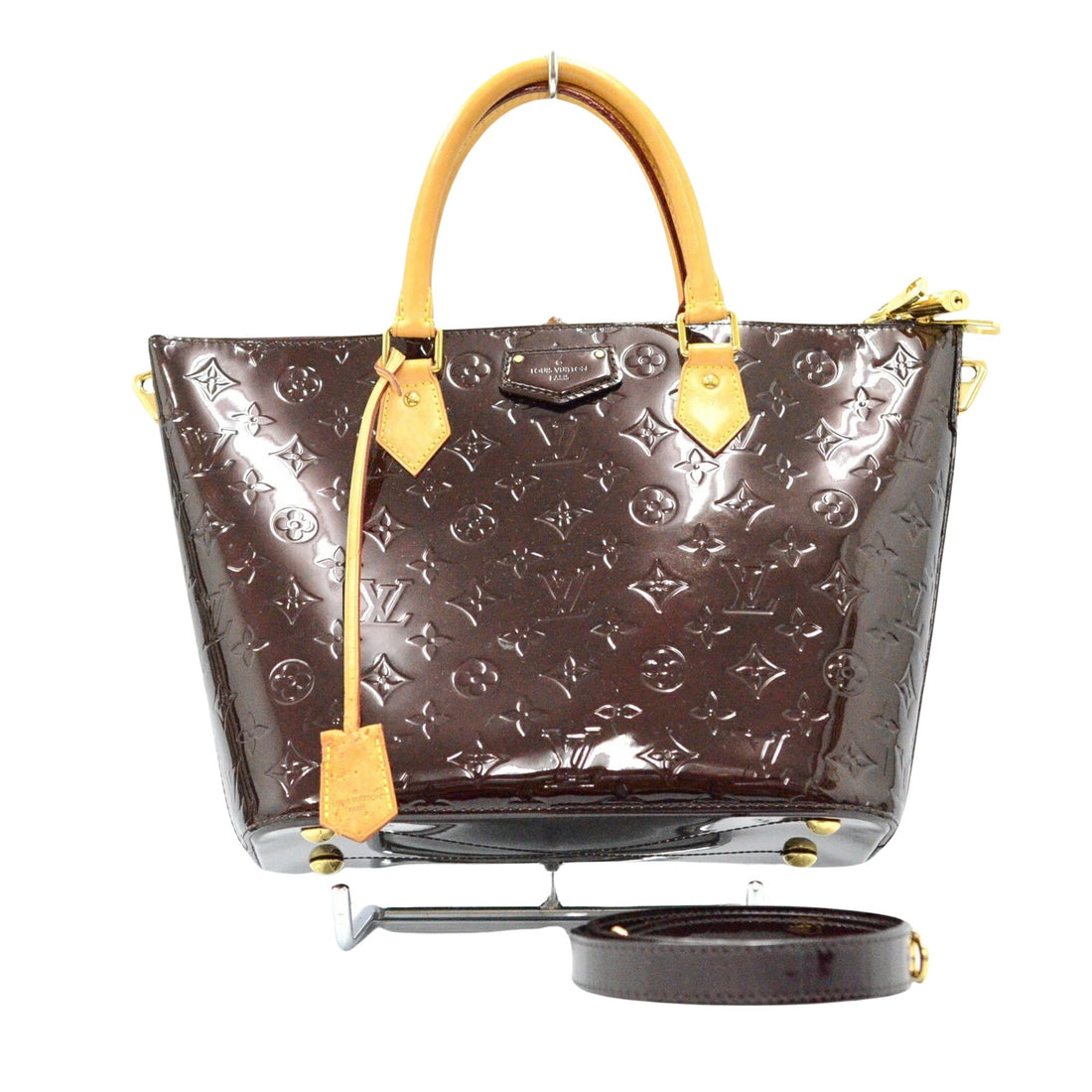 Louis Vuitton Montebello Burgundy Patent Leather Handbag 