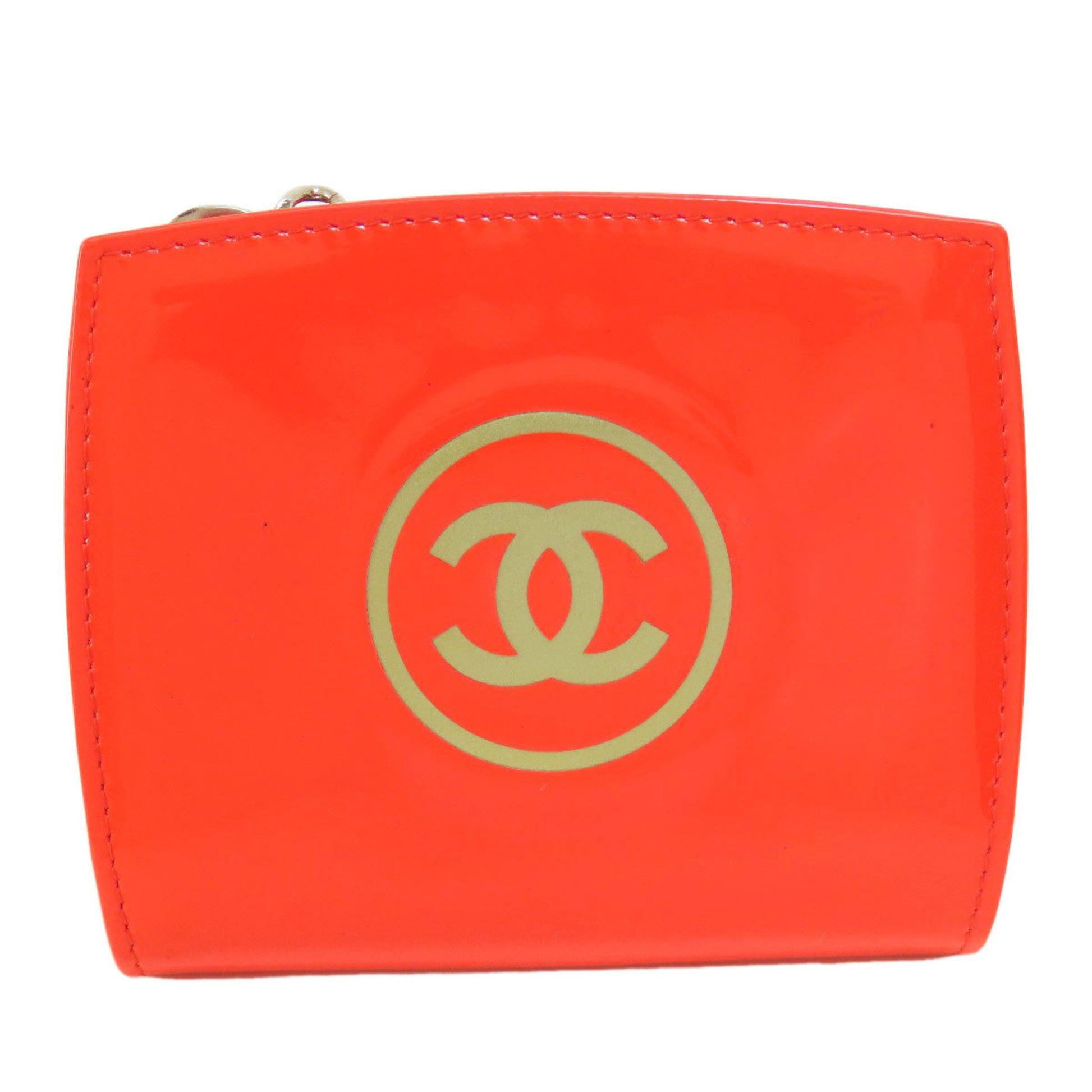 Chanel Coco Mark Red Leather Wallet 