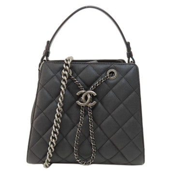 Chanel Bucket Black Leather Handbag 