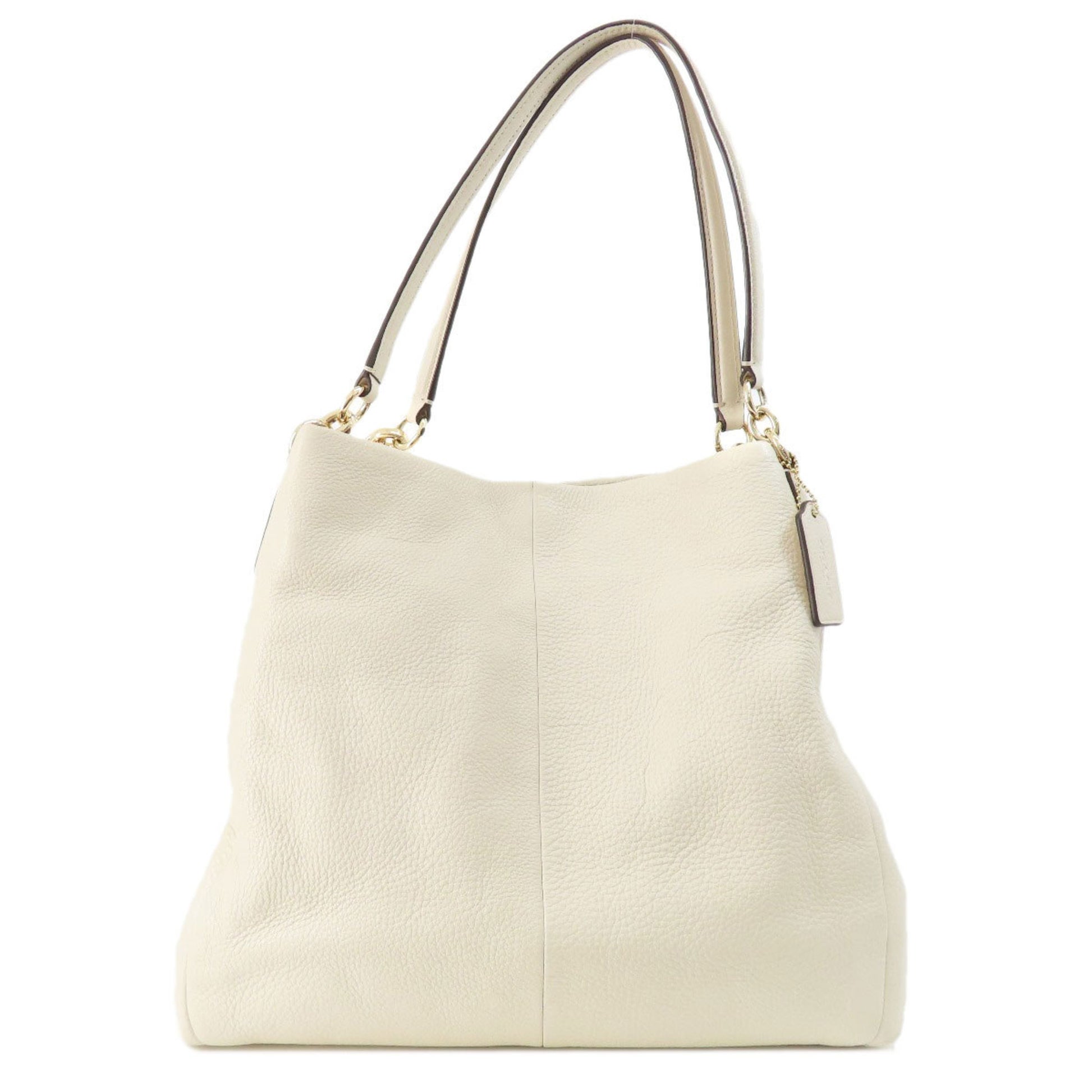 Coach Phoebe White Leather Tote Bag