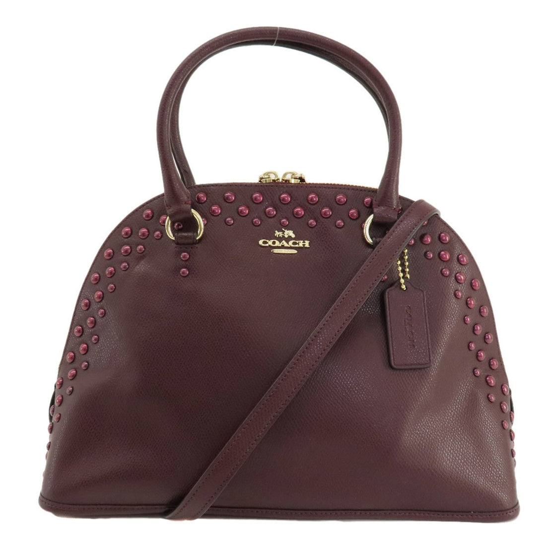 Coach Satchel Burgundy Leather Handbag 