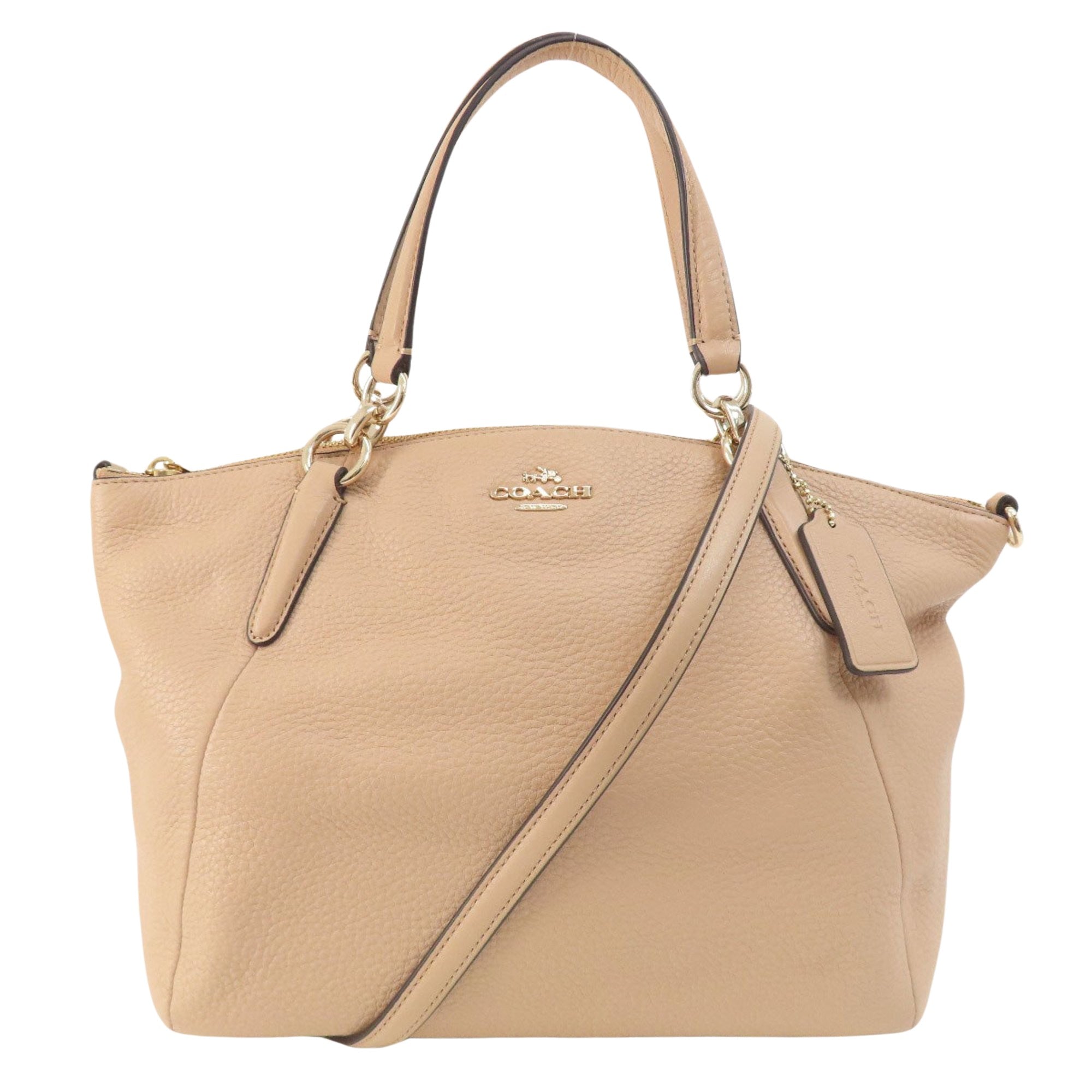 Coach Satchel Beige Leather Handbag 