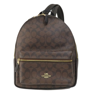 Coach Signature Brown Leather Backpack Bag