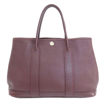 Hermès Garden Party Burgundy Leather Handbag 