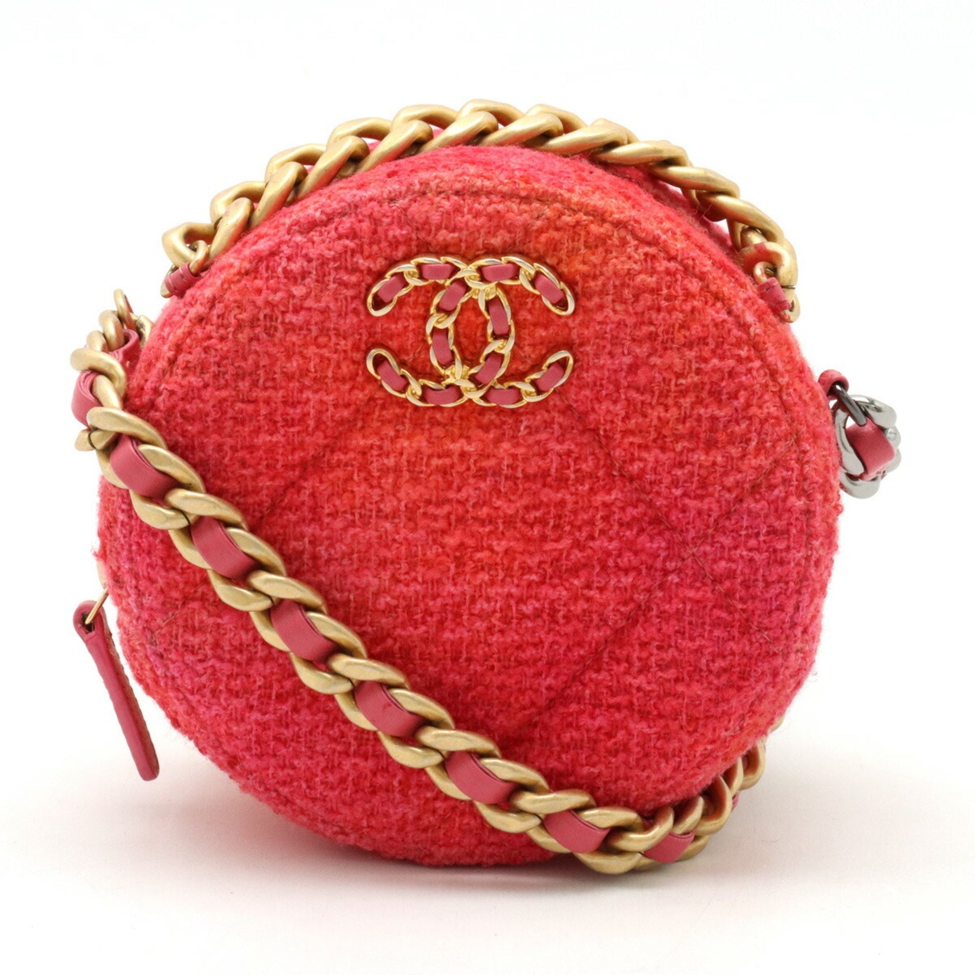 Chanel 2,55 Pink Tweed Shoulder Bag