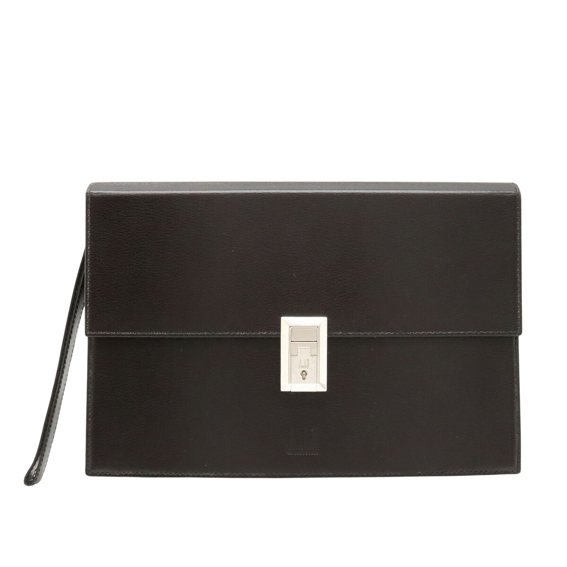 Dunhill Brown Leather Clutch Bag