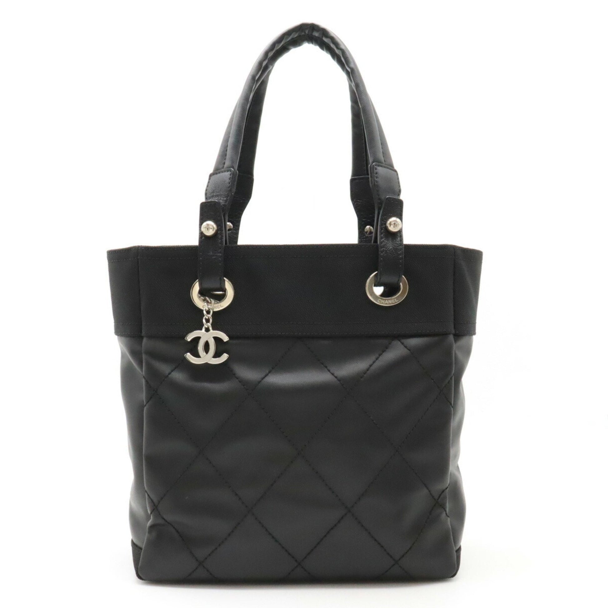 Chanel Paris Biarritz Black Leather Tote Bag