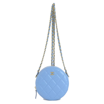 Chanel Matelassé Blue Leather Shoulder Bag