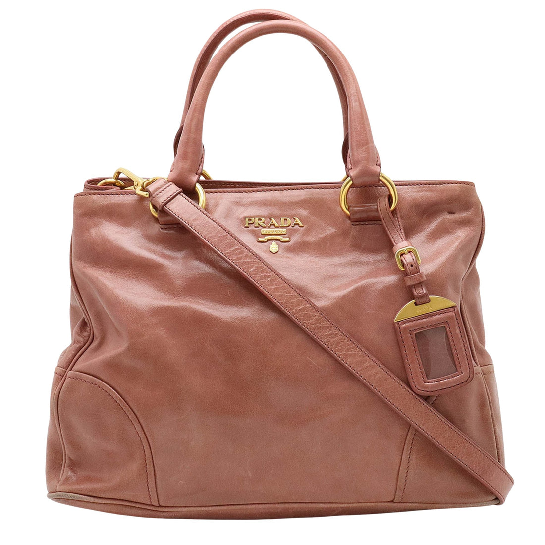 Prada Vitello Pink Leather Tote Bag