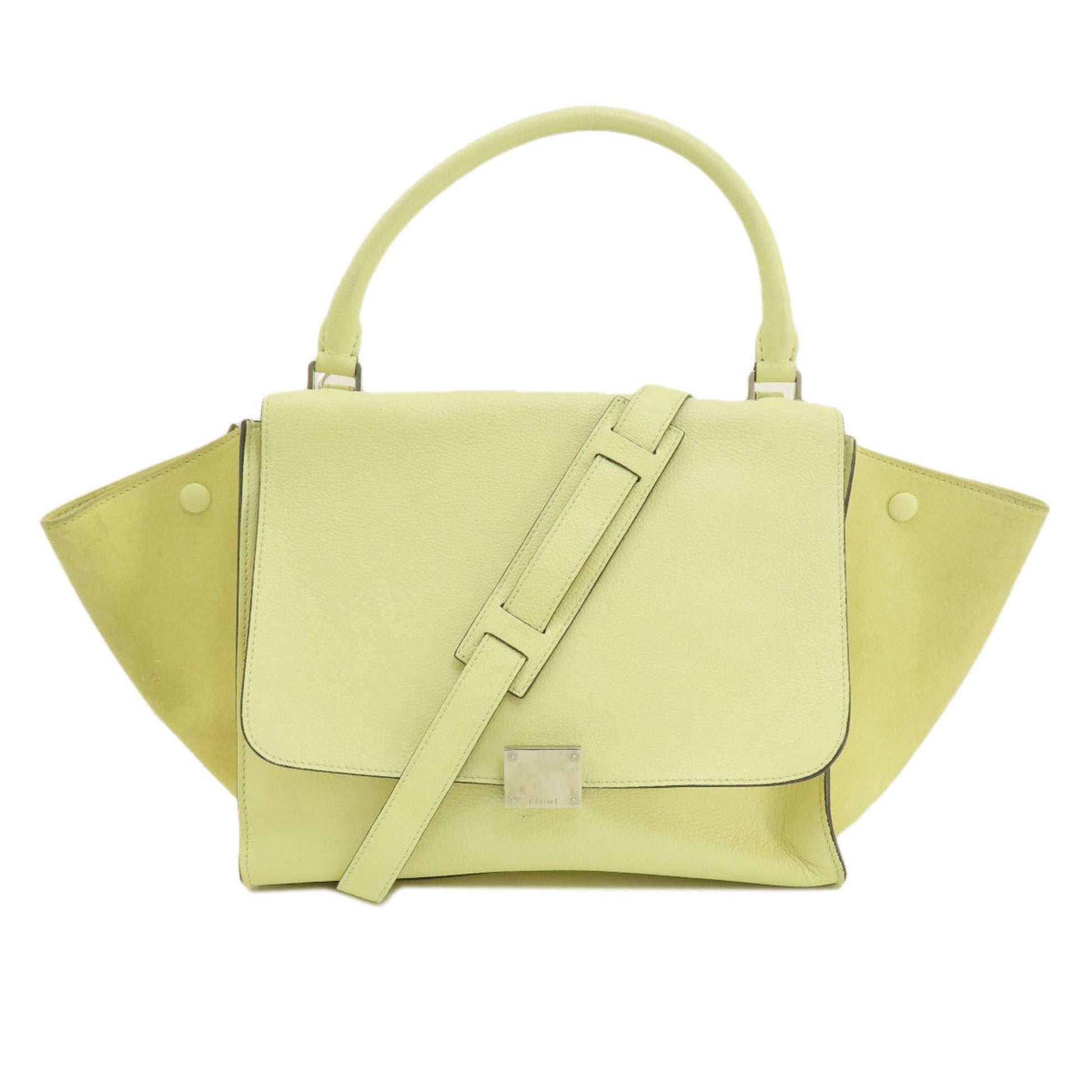 Céline Trapèze Yellow Leather Handbag 