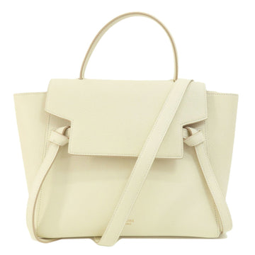 Céline Belt White Leather Tote Bag