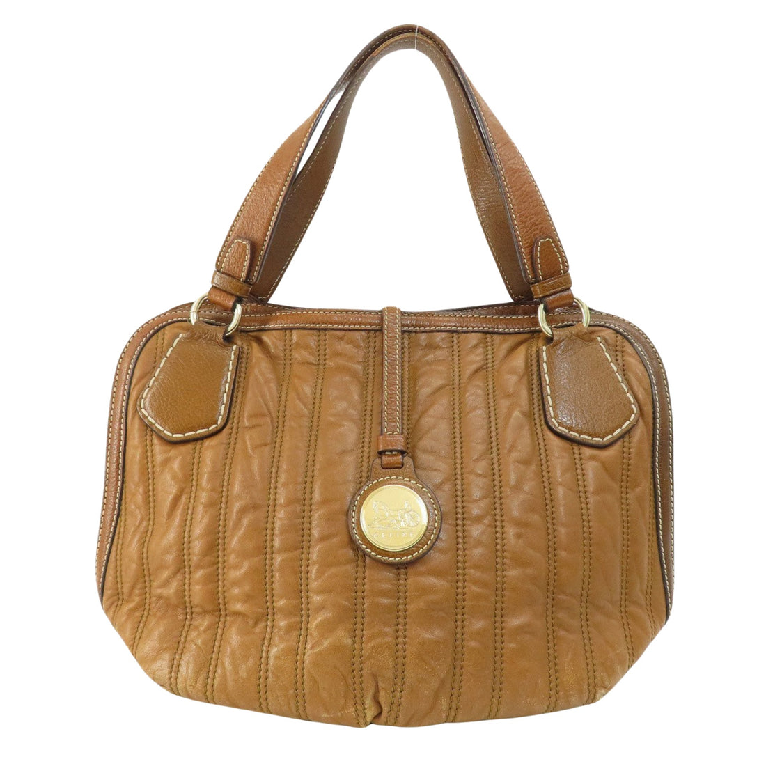 Céline Macadam Brown Leather Tote Bag