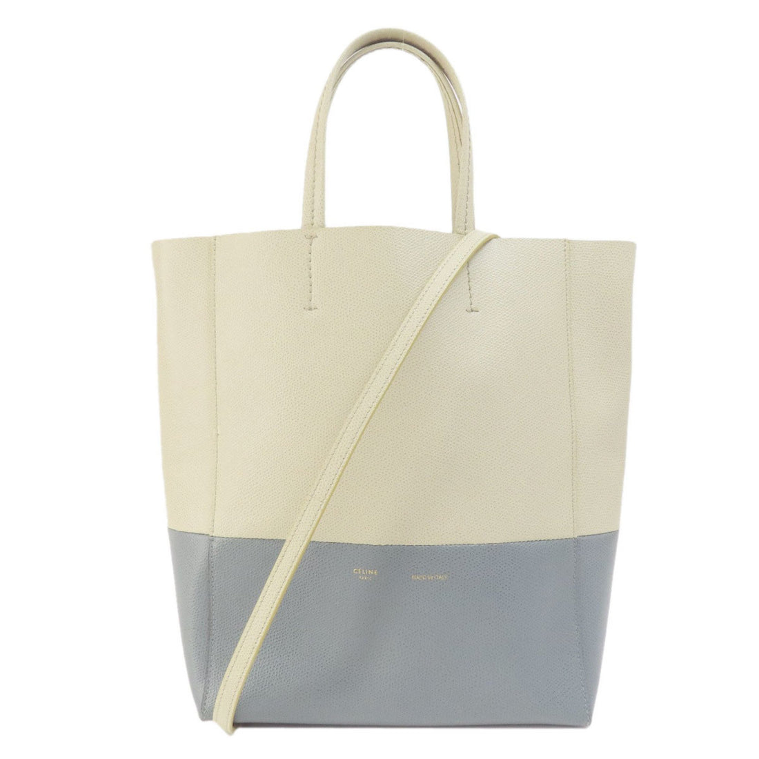 Céline Vertical Cabas Blue Leather Tote Bag