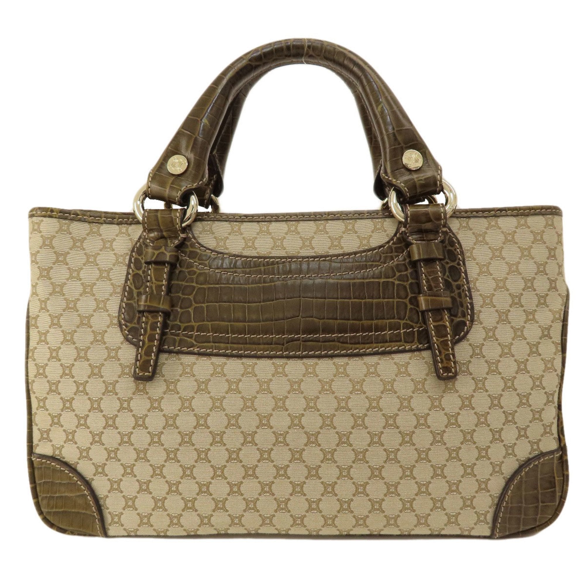 Céline Boogie Green Canvas Handbag 