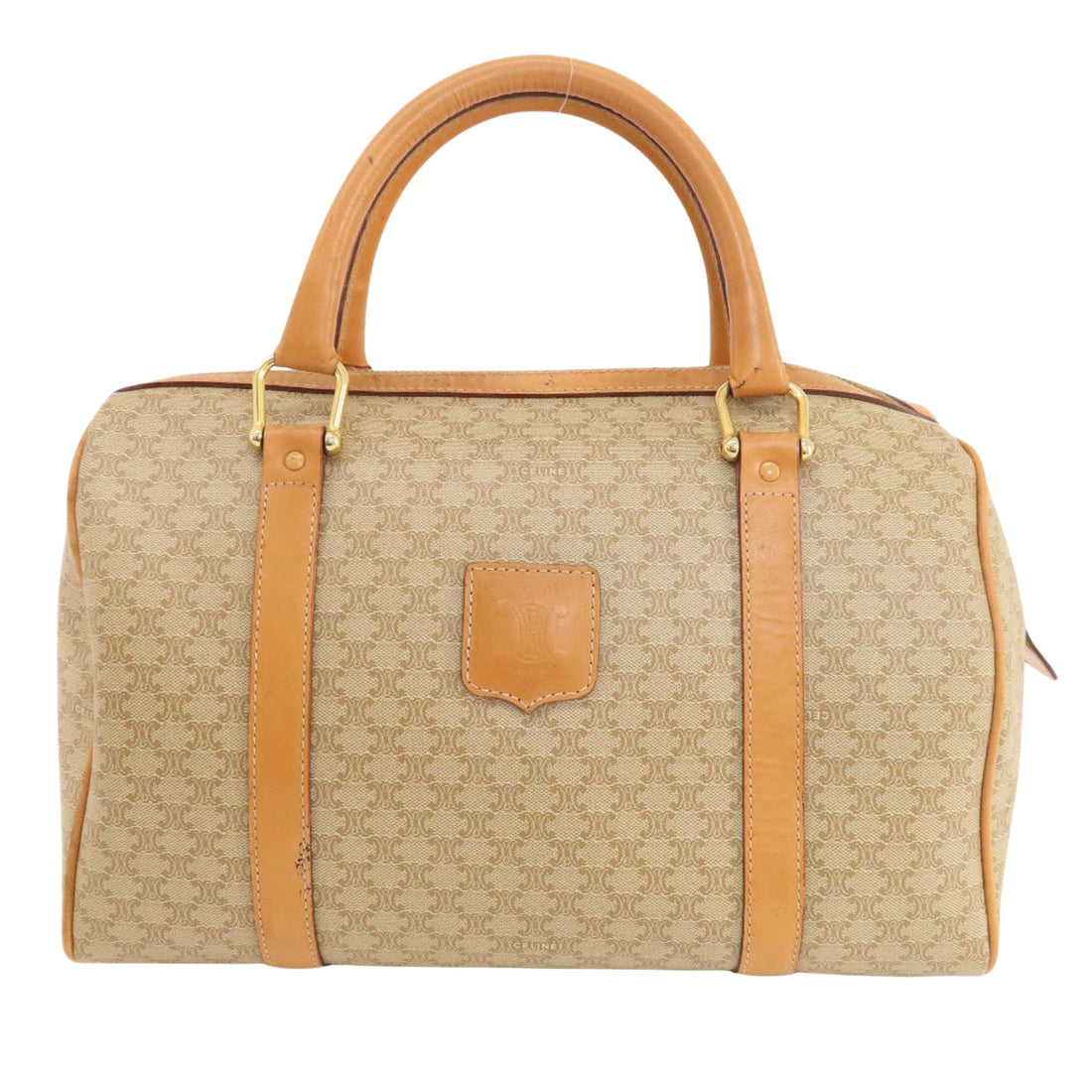 Céline Macadam Brown Canvas Travel Bag