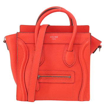 Céline Luggage Red Pony-Style Calfskin Handbag 