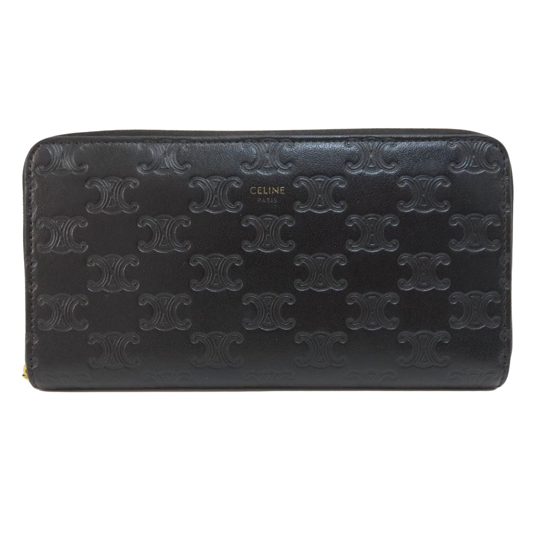 Céline Triomphe Black Leather Wallet 